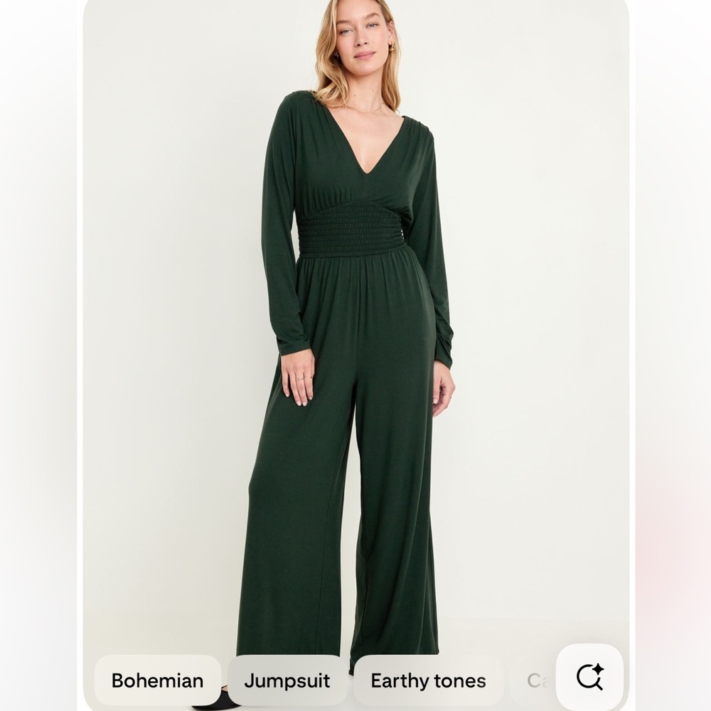 M TALL Old Navy Waist Defined V Neck Jumpsuit with POCKETS